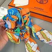 	 Hermes Orange Set Srunchies and Twilly - 4