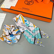 	 Hermes Light Blue Set Srunchies and Twilly - 1