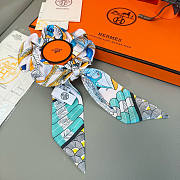 	 Hermes Light Blue Set Srunchies and Twilly - 6