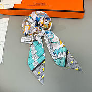 	 Hermes Light Blue Set Srunchies and Twilly - 4