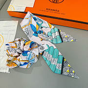 	 Hermes Light Blue Set Srunchies and Twilly - 3