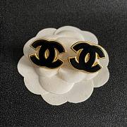 Chanel CC Logo Earrings Black/Gold - 3