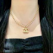 Chanel crystal CC necklace gold/silver - 1