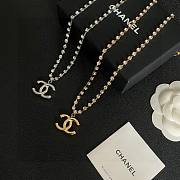 Chanel crystal CC necklace gold/silver - 2