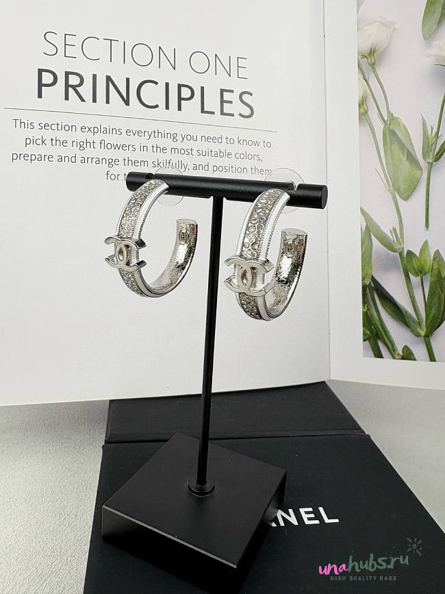 Chanel Silver Earrings - 1