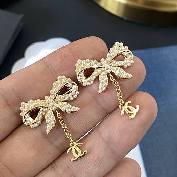 Chanel Gold Bow Earrings 