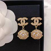 CHANEL Pearl Caged CC Drop Earrings Gold - 1