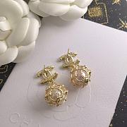 CHANEL Pearl Caged CC Drop Earrings Gold - 3