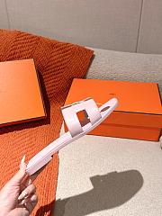 Hermes Oran Slides Power Pink Smooth Leather - 3