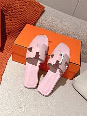 Hermes Oran Slides Power Pink Smooth Leather - 5