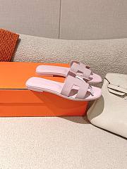 Hermes Oran Slides Power Pink Smooth Leather - 6