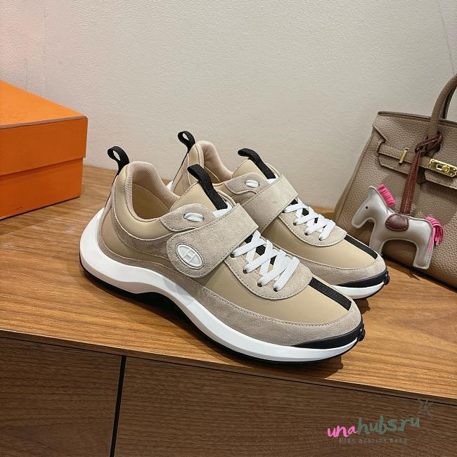 	 Hermes Taupe Loop sneaker - 1