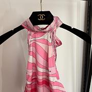 Emilio Pucci Marmo Halterneck Silk Top in Pink  - 5