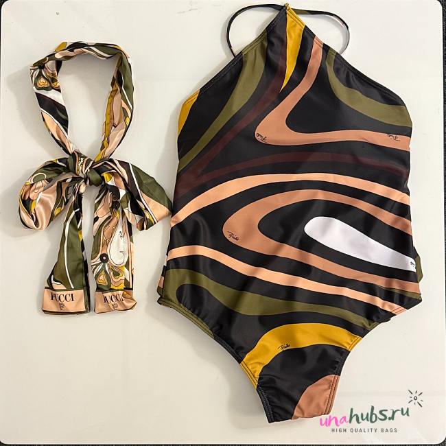 PUCCI Printed halterneck swimsuit - 1