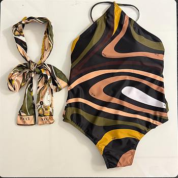 PUCCI Printed halterneck swimsuit