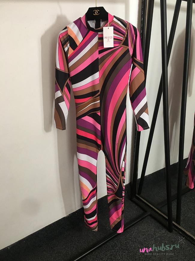 PUCCI Iride-print Catsuit Pink - 1