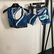 PUCCI Marmo-print Yoga Set Blue - 1