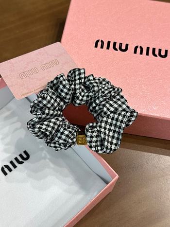 Miu Miu Black checkered scrunchies