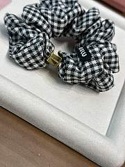 Miu Miu Black checkered scrunchies - 2