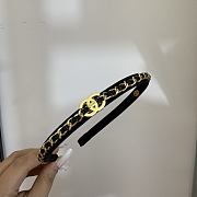 Chanel Black Gold Logo Chain Headband - 5