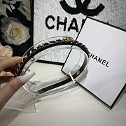 Chanel Black Gold Logo Chain Headband - 6