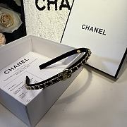 Chanel Black Gold Logo Chain Headband - 4