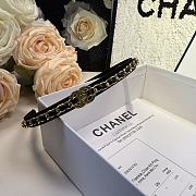 Chanel Black Gold Logo Chain Headband - 3