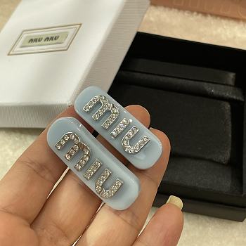 Miu Miu Plexiglas crystal blue hair clip