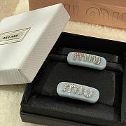 Miu Miu Plexiglas crystal blue hair clip - 2