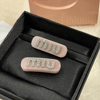 	 Miu Miu Plexiglas crystal pink hair clip
