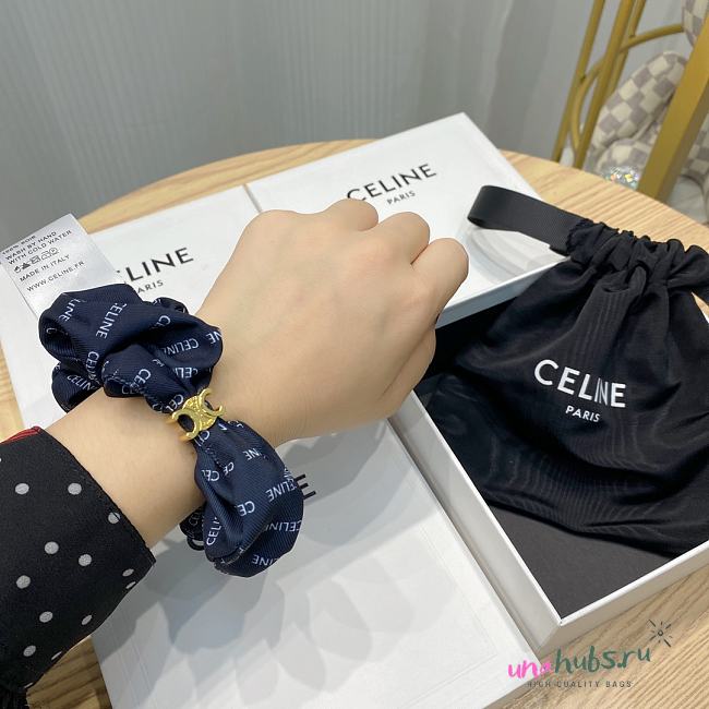 Celine Scrunchy Rayure in Brass with Gold finish and Silk - 1