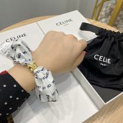 Celine Scrunchy Rayure in Brass with Gold finish and Silk - 2