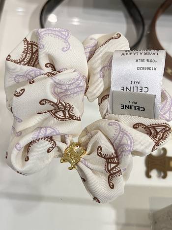 Celine Striped Detailed Cotton Scrunchy