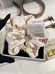 Celine Striped Detailed Cotton Scrunchy - 5