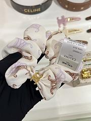 Celine Striped Detailed Cotton Scrunchy - 3