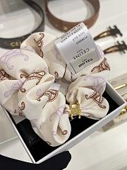 Celine Striped Detailed Cotton Scrunchy - 2