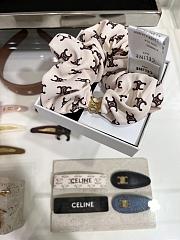 Celine Scrunchy Rayure in Brass with Gold finish and Silk Biege - 6