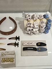 Celine Scrunchy Rayure in Brass with Gold finish and Silk Biege - 5