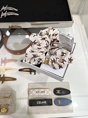 Celine Scrunchy Rayure in Brass with Gold finish and Silk Biege - 4