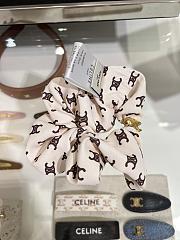 Celine Scrunchy Rayure in Brass with Gold finish and Silk Biege - 3