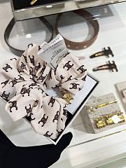 Celine Scrunchy Rayure in Brass with Gold finish and Silk Biege - 2