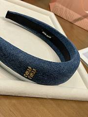 Miu Miu Denim Blue Headband - 6