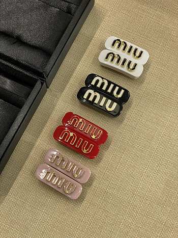 Miu Miu Plexiglas gold white hair clip