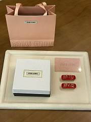 Miu Miu Plexiglas gold white hair clip - 5
