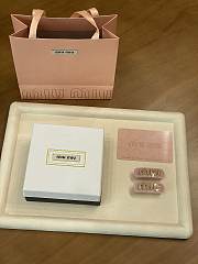 Miu Miu Plexiglas gold white hair clip - 4