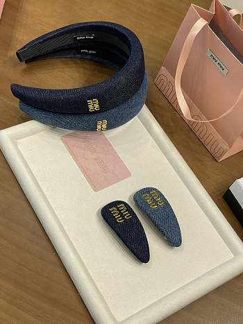 Miu Miu Denim Blue Headband