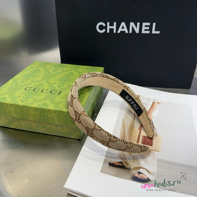 Gucci GG canvas hairband beige - 1