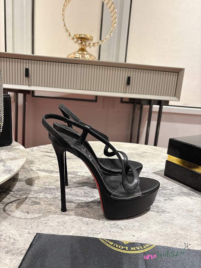 Christian Louboutin Rosalie Alta 150 Black Leather - 1