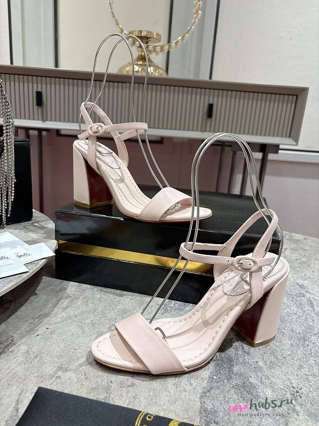 Christian Louboutin Miss Jane 85 leather slingback sandals in pink - 1