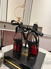 Christian Louboutin Cassia Silk Sole Platform Ballerina Pumps in Black - 6
